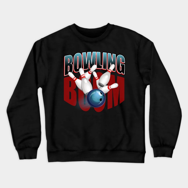 bowling boom Crewneck Sweatshirt by mmpower